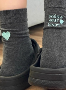 【3双装】薄荷曼波+灰色系列！简直软妹bi入啊！后跟AB刺绣潮袜女