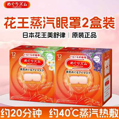 日本花王蒸汽眼罩热敷睡眠放松眼部护眼遮光睡觉眼贴12片*2盒