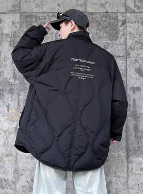 潮胖子2025冬季轻便羽绒装翻领衬衫轻薄款羽绒服男加肥加大码外套