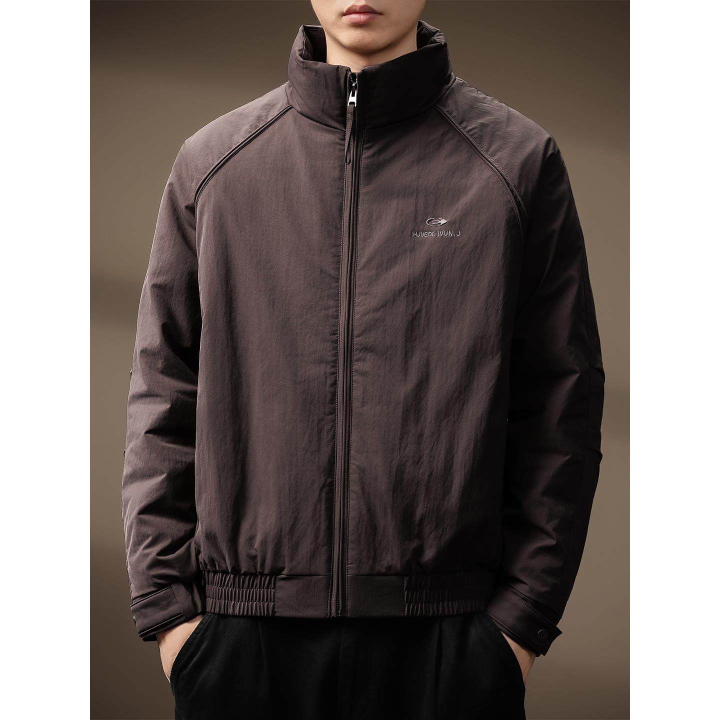 高端美式立领轻薄羽绒服男士2025秋冬新款白鸭绒保暖潮牌休闲外套