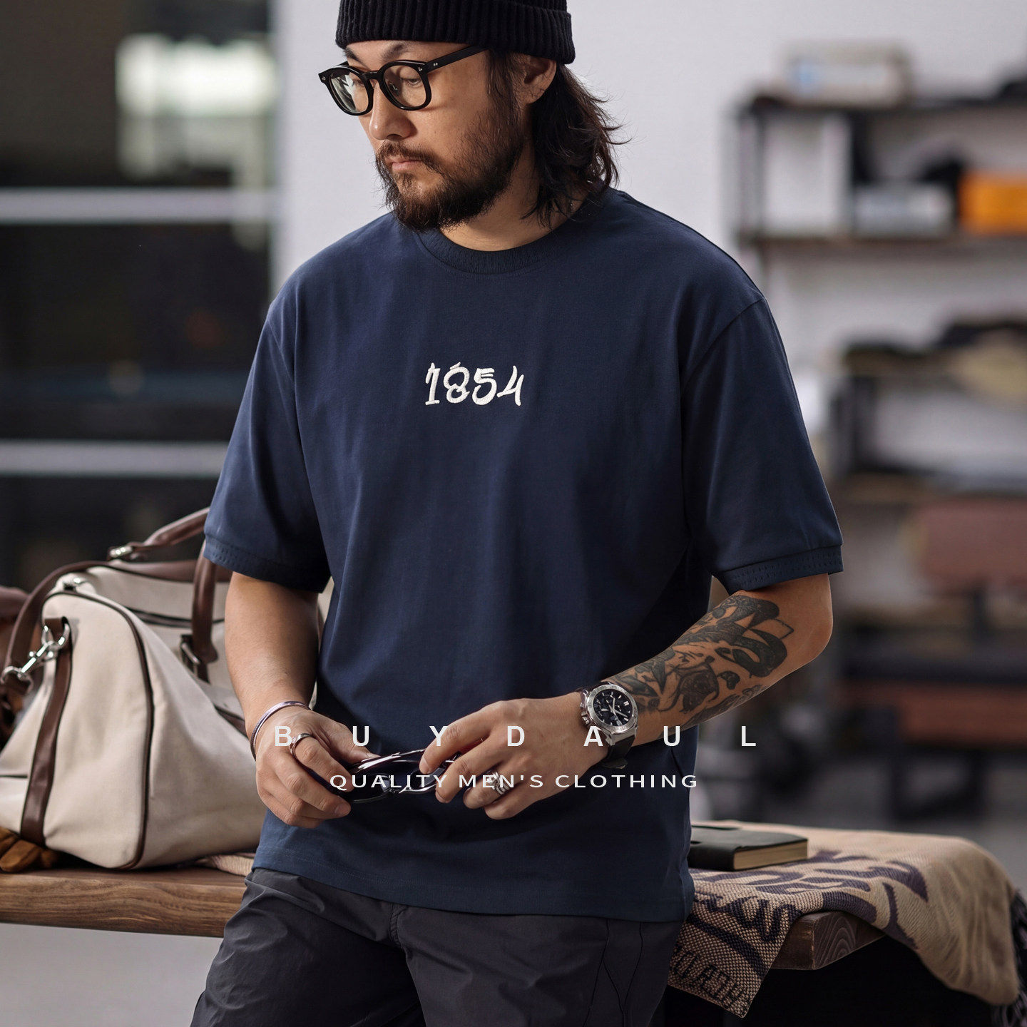 男士重磅短袖T恤夏季新款潮牌高端宽松刺绣简约百搭休闲圆领上衣