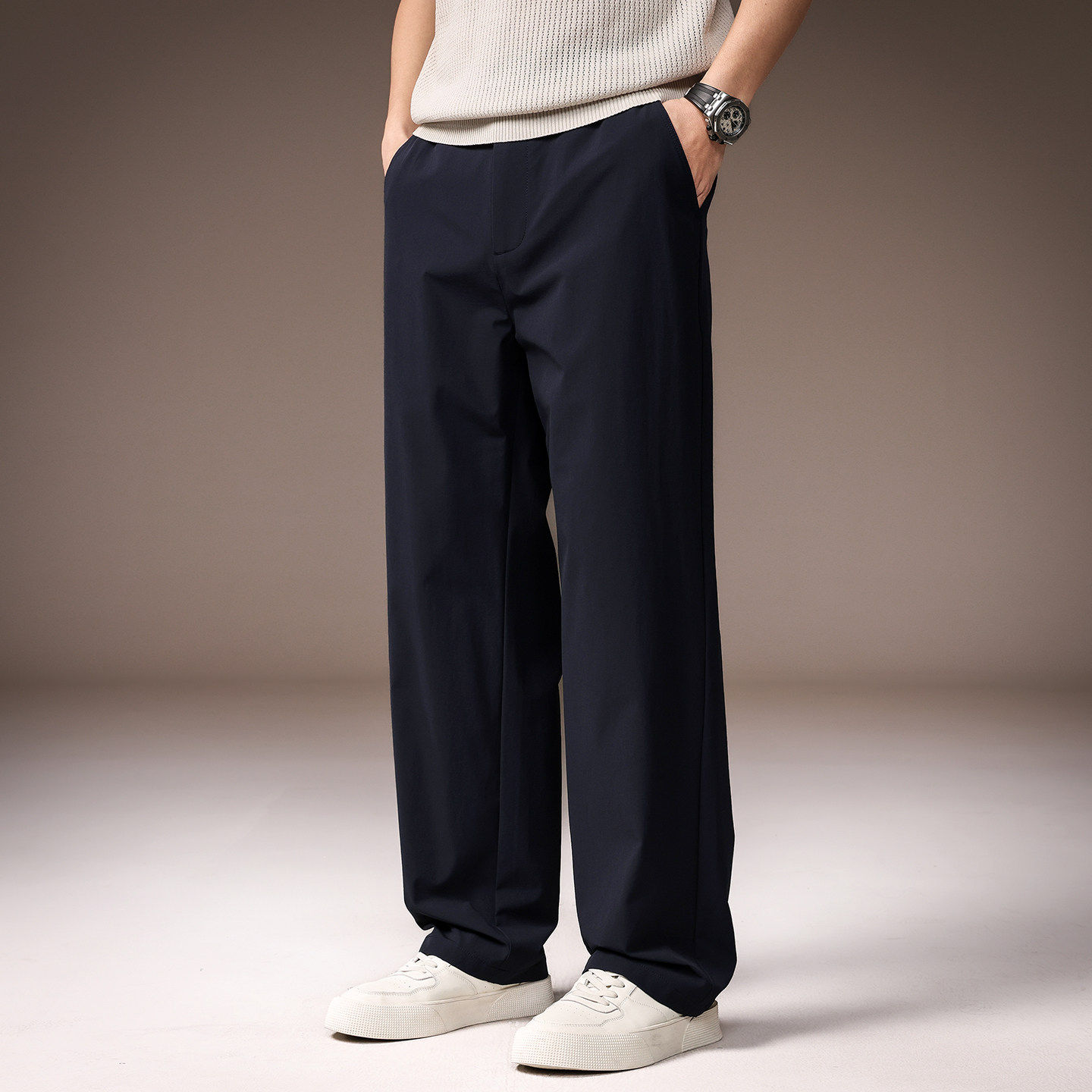 高端美式户外运动风垂感直筒长裤男春夏新款高品质舒适宽松休闲裤