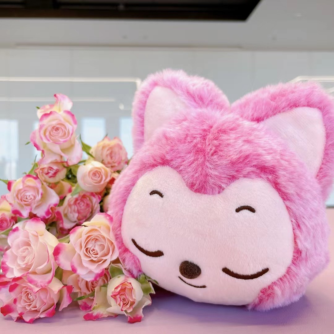 正版阿狸情人节限定毛绒公仔粉色长毛绒可爱卡通浪漫礼品情人节礼