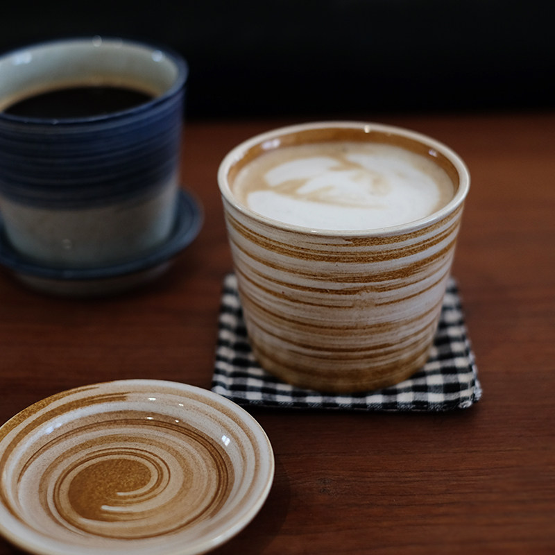 朴简杂货 复古釉下彩咖啡杯 带盖猪口杯拉花杯拿铁杯手握杯茶杯,餐饮具,杯子套装/情侣对杯,淘宝优惠券,粉丝福利购,淘宝优惠卷