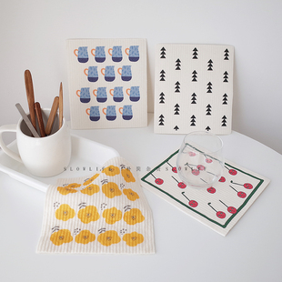 朴简杂货 环保超吸水木桨棉洗碗布百洁布厨房抹布 玻璃清洁布8319