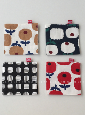 朴简杂货 日式布艺杯垫 方形隔热茶杯垫子 8276