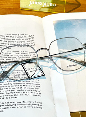 Latemon浪特梦眼镜架男可配近视女大框显脸小素颜平光眼镜框52401