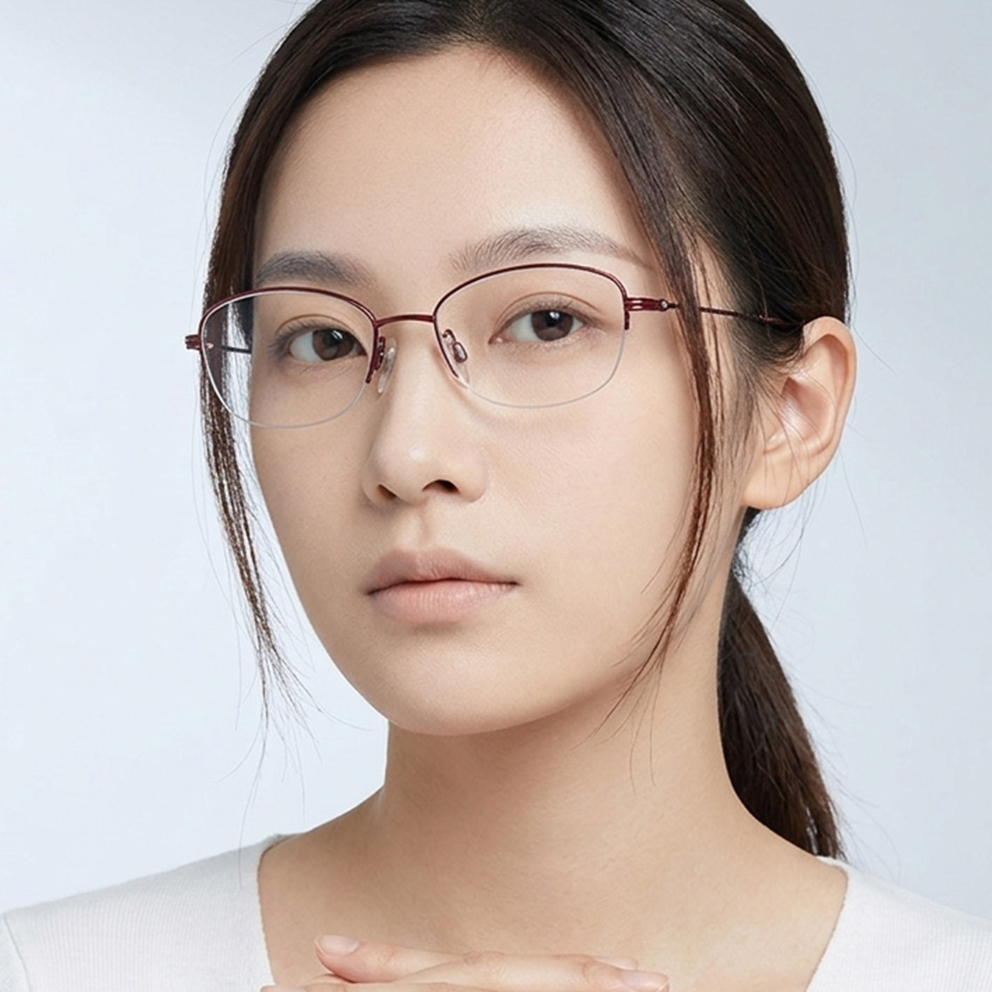 夏蒙眼镜高弹麻花镜腿半框抗腐
