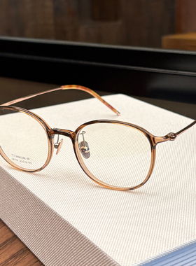 韩国超轻眼镜框方圆大脸可配近视度数纯色钛金属高级感眼镜L9113