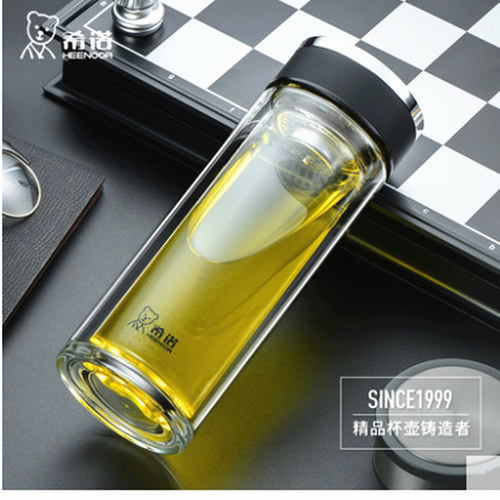 车载时尚无铅隔热泡茶双层玻璃杯
