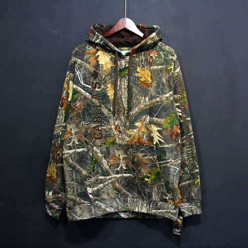 大码仿生狩猎加绒连帽卫衣