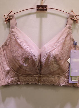 唯美19057蚕丝CD杯大胸显小内衣全包薄款无钢圈收副乳调整型文胸