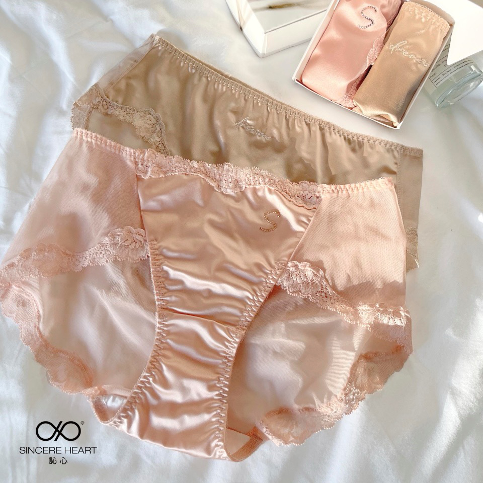 訫心S钻饰蕾丝无痕内裤礼盒2件装