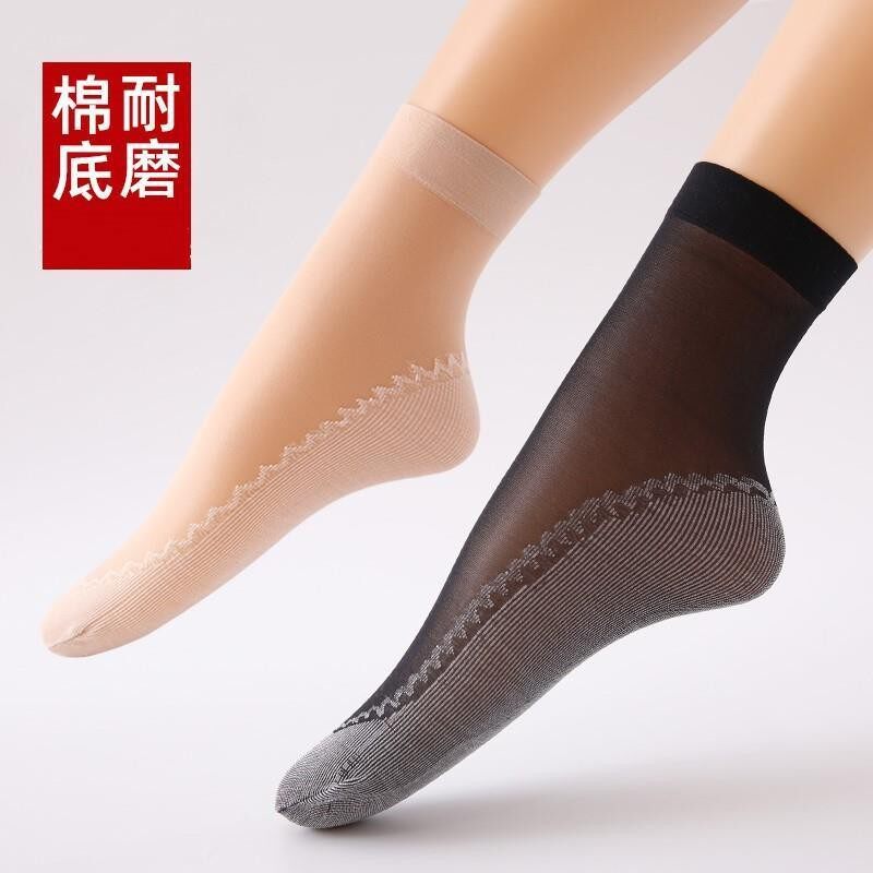 女士夏季棉底钢丝袜透气薄款短袜包心丝防滑耐磨防勾袜子包邮