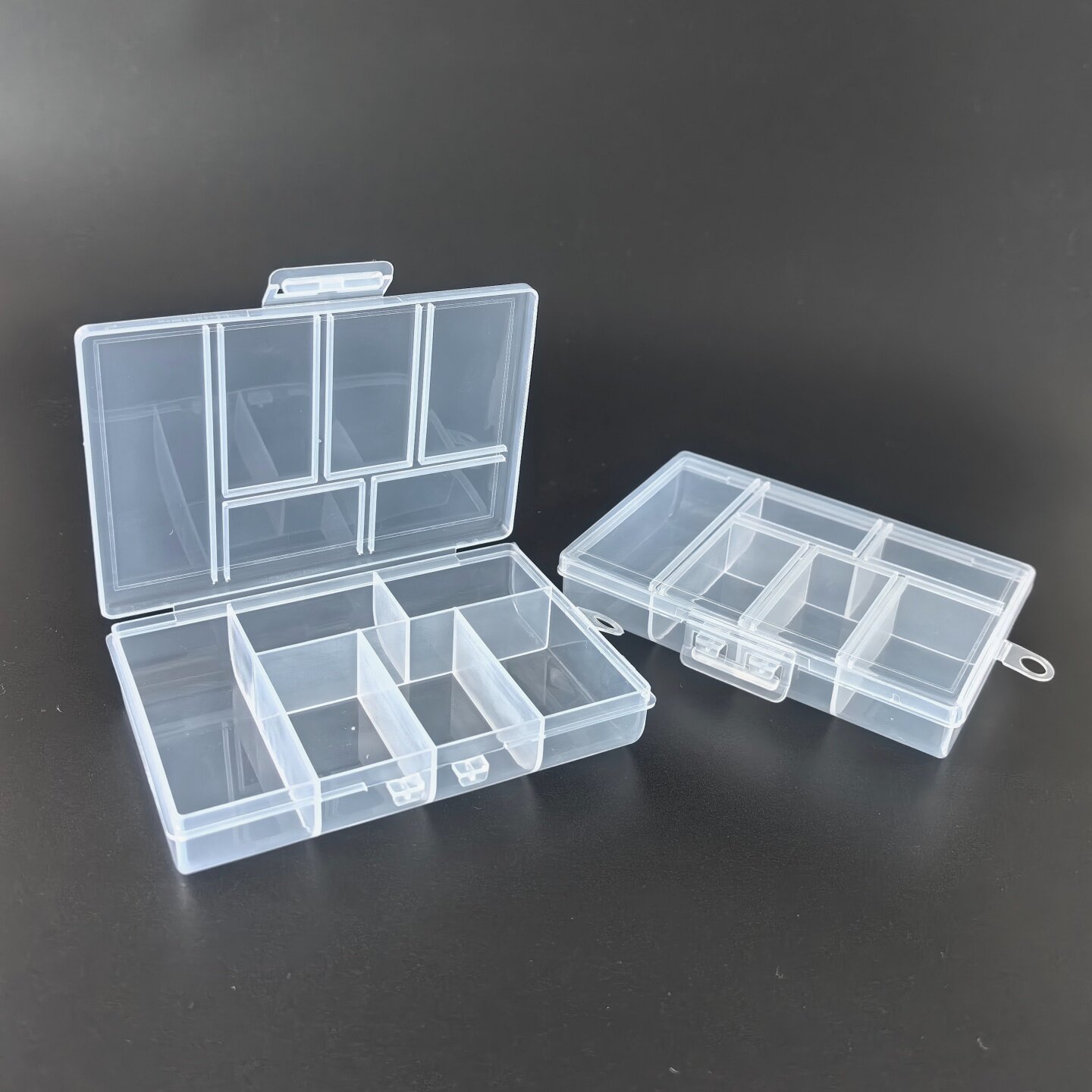 6格透明塑料元件盒小号螺丝五金收纳盒电子配件盒渔具鱼钩盒发夹