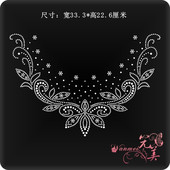 烫钻辅料烫画DIY水钻 领口烫图厂烫钻图案 舞蹈服装 衣服成品钻贴