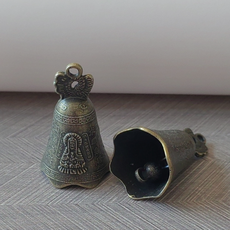 南慧工艺饰品风铃配件 观音仿古青铜色铃铛 铜铃合金 小铃铛 小号