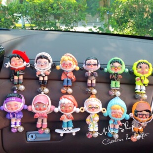 正版skullpanda熊喵热潮系列汽车载空调出风口香薰装饰夹正品泡泡