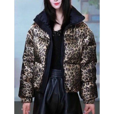 设计感时尚短款羽绒服女2025年冬季新款妈妈装显瘦不臃肿保暖外套