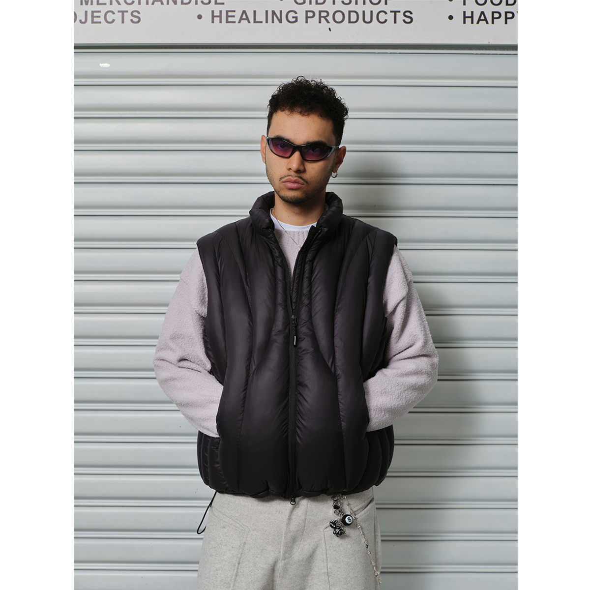 ComicTree C.t 2025冬季立体裁线小领保暖棉马甲男士新款外穿坎肩