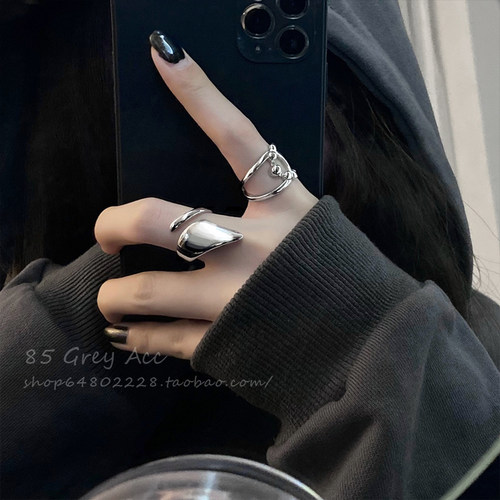 落落大方不落俗套几何开口戒指