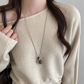 虎眼石葡萄串珠项链女2026新款 长款 颈链高级感小众毛衣链吊坠配饰