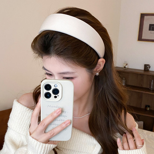 纯色春夏宽边发箍韩系气质高颅顶