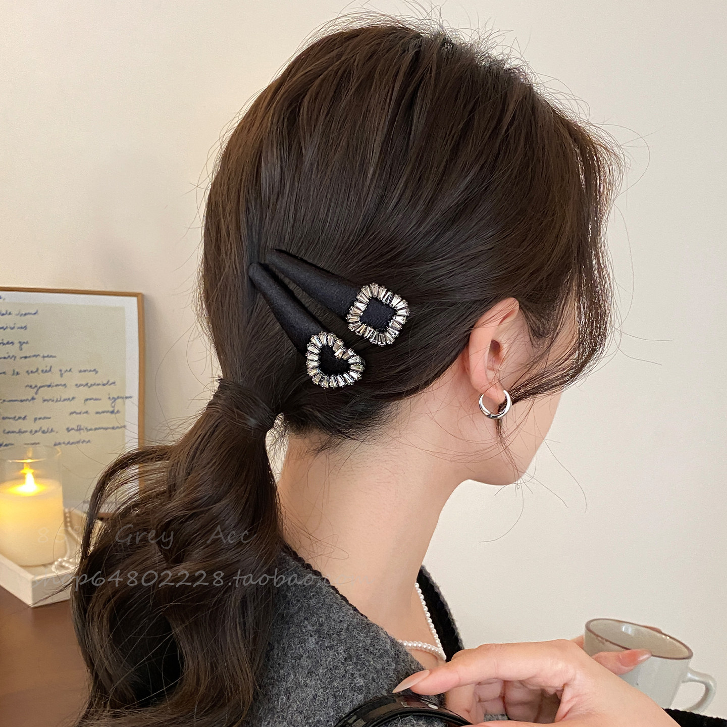 赫本爱心闪钻发夹女2025新款前额刘海侧边碎发bb夹百搭头饰发卡子,饰品/流行首饰/时尚饰品新,发饰,淘宝优惠券,粉丝福利购,淘宝优惠卷