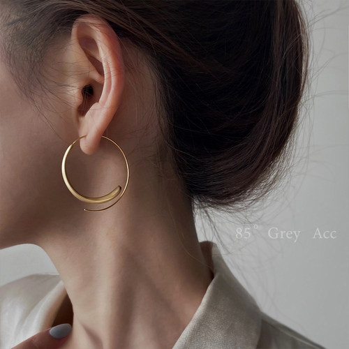 欧美复古圆圈圈耳环女2024年新款潮小众设计感耳圈高级感气质耳饰-封面