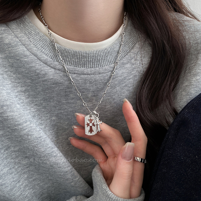 项链女纯银轻奢小众高级感毛衣链