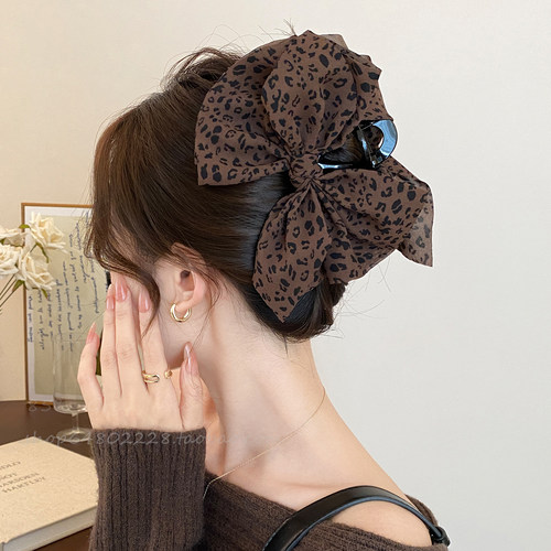 豹纹系抓夹女高级感时尚洋气发饰