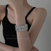 冷淡风液态金属不规则弹力手环女小众设计气质手镯个性 独特手饰品