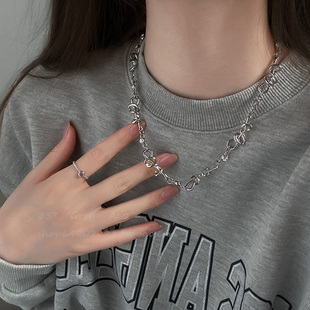 ins冷淡风锆石荆棘项链女甜酷辣妹高级感锁骨链小众设计感颈链潮