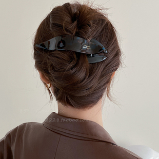 法式 高级感醋酸燕尾夹女小众设计后脑勺一字夹轻奢盘发抓夹鸭嘴夹