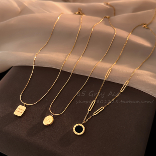 2026新款爆款双面钛钢项链女轻奢气质毛衣链不掉色百搭锁骨链颈链