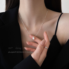 极简风巴洛克珍珠吊坠项链女气质高级感百搭锁骨链时尚百搭脖颈链