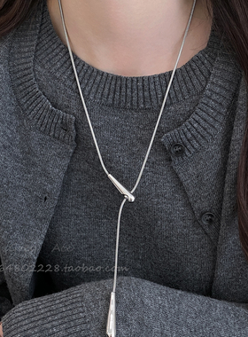 极简风水滴项链女2025新款长款