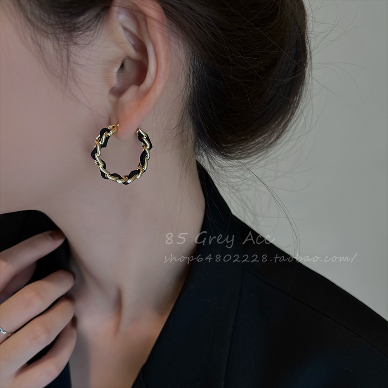 既显气质又衬肤白编织圈圈耳环