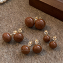 气质小众耳环 耳饰时尚 美拉德秋冬轻奢高级感耳钉女2025新款 爆款