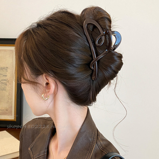 许我耀眼赵露思许妍同款 爱心抓夹女大号后脑勺发夹高级感鲨鱼夹子