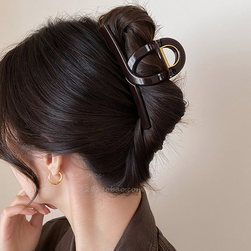 法式复古气质深色大号抓夹