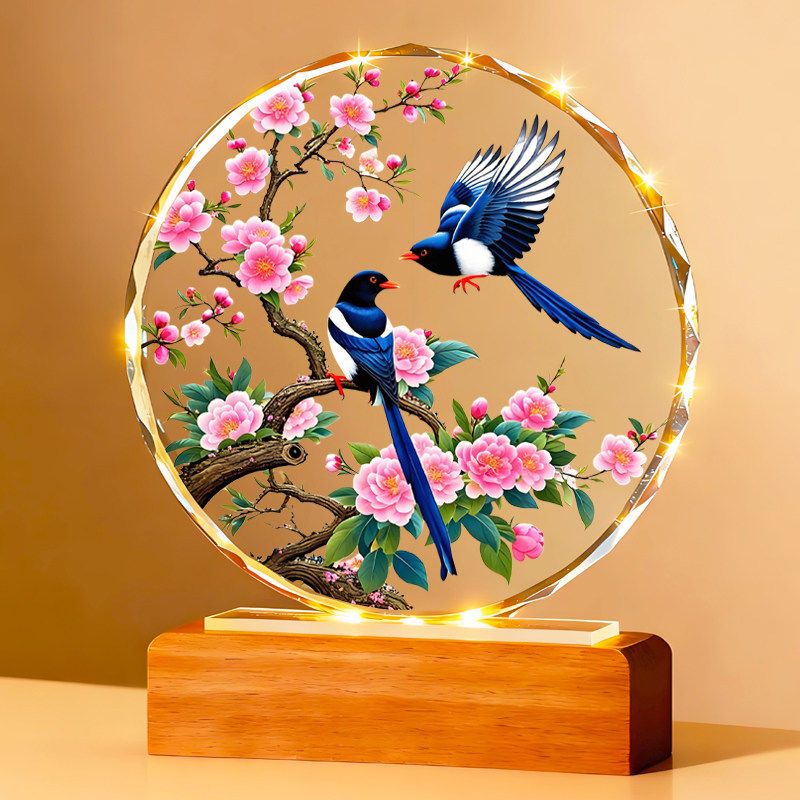 喜鹊梅花图摆件暖居家居送人装饰画公司前台喜上眉梢客厅玄关摆台,家居饰品,桌面摆件,淘宝优惠券,粉丝福利购,淘宝优惠卷