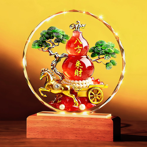 八方来财葫芦福禄马上来财摆件客厅玄关办公室电视柜书房桌面摆台