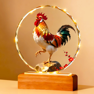 金鸡报晓摆台雄鸡生财大公鸡打鸣摆件桌面办公室客厅乔迁装饰品