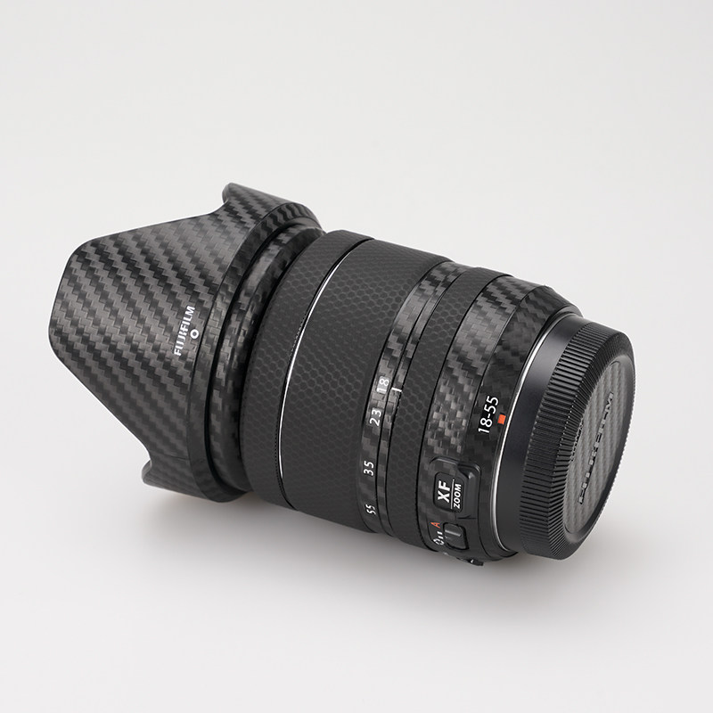 MIHONDO는 FUJI XF18-55 렌즈 보호 필름 탄소 섬유 FUJIFILM 1855 스티커 위장 3M에 적합합니다
