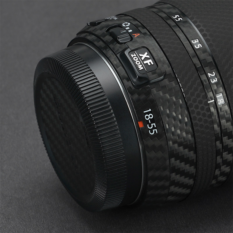 MIHONDO는 FUJI XF18-55 렌즈 보호 필름 탄소 섬유 FUJIFILM 1855 스티커 위장 3M에 적합합니다