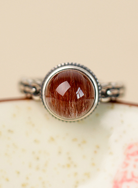 滋气活血招财红发晶水晶戒指