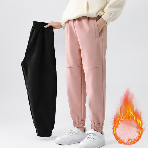 冲锋裤儿童防风防水女加绒厚三防