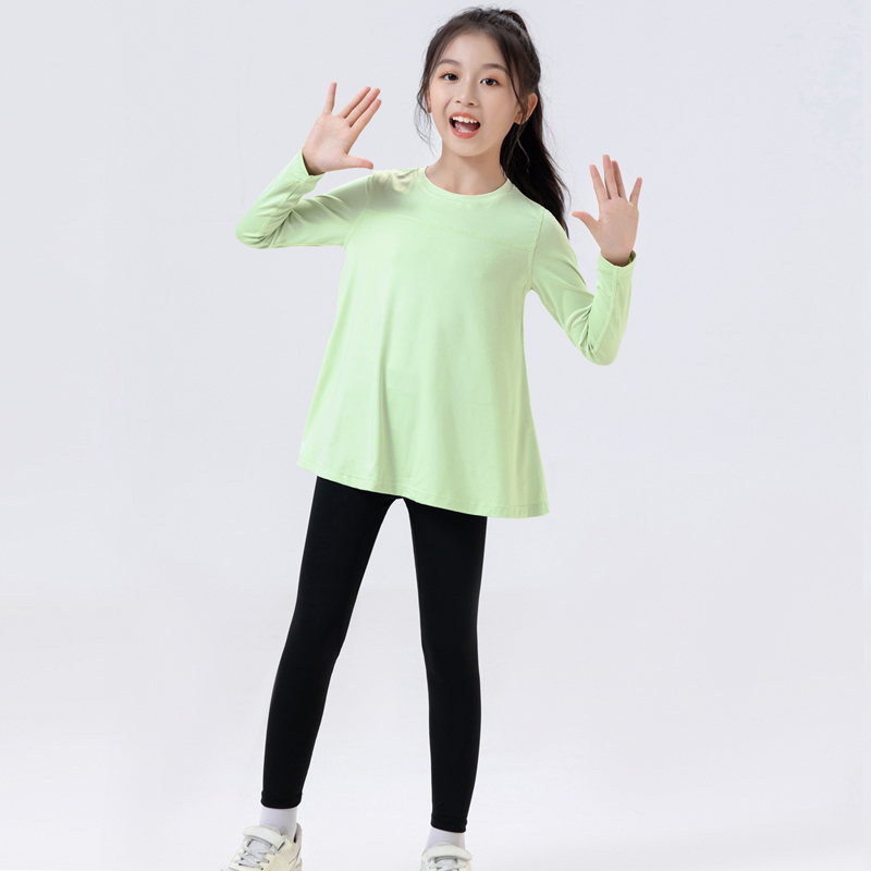 女童瑜伽服套装运动速干衣春秋儿童羽毛球训练服中大童跑步健身服