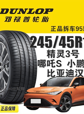精灵3号邓禄普轮胎245/45R19 102V MAXX060哪吒S/小鹏P7/比亚迪汉